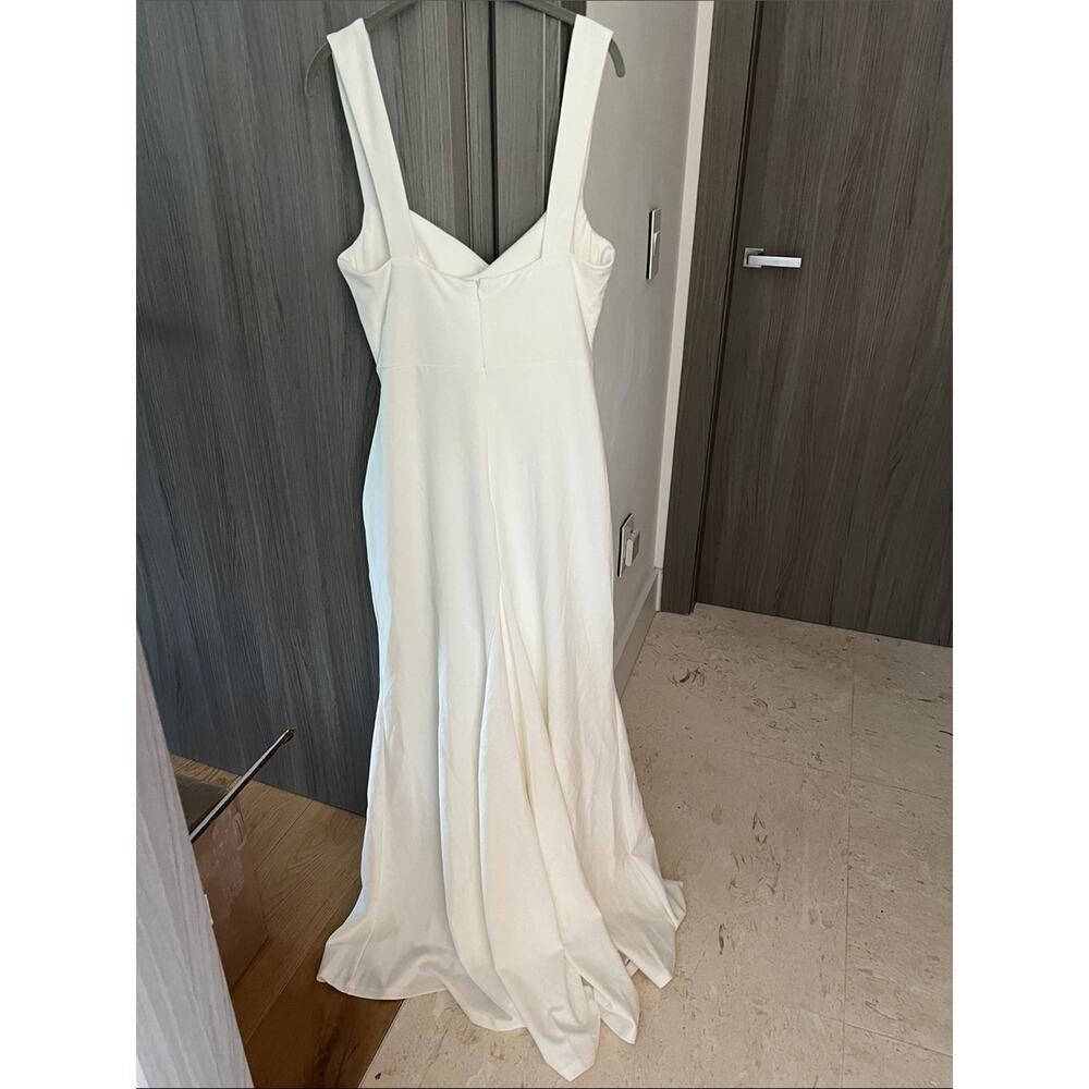 NWT REVOLVE Australia SHOWPO Tabitha cowlneck high split ivory maxi dress US 8 - Picture 4 of 12